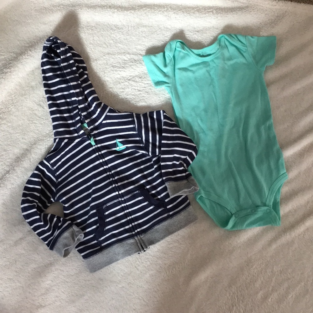 Carter’s 18 month onesie with zip up hoodie